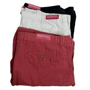 Merona Sz 46 Shorts (Lot Of 3-2 Classic/1 Flat Front) 100% Cotton NWT